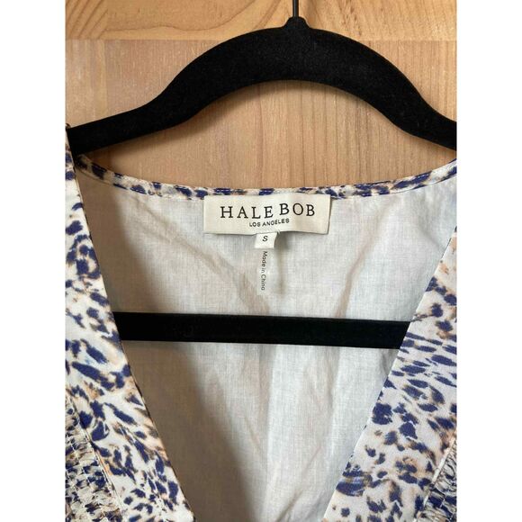 Hale Bob | Elsie Chiffon Tiered Midi Dress Ivory/Lilac Print | Small - Picture 7 of 8